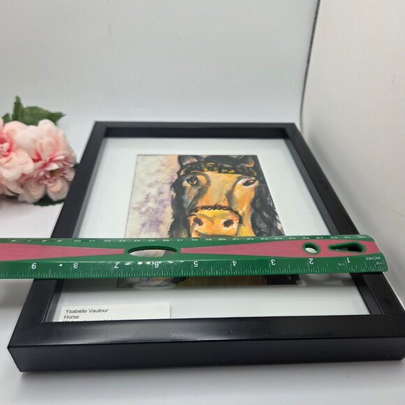 Original "Horse" Watercolor and Ink Painting by Isabelle Vautour - Framed Matted - Picture 7 of 11